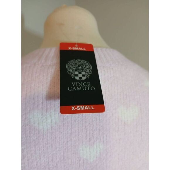 Vince Camuto NWT Heart Print Sweater Size XS - Picture 9 of 11